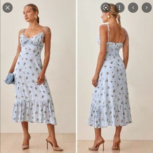 NWT Reformation Embry Midi Dress in Al Fresco, size 6
